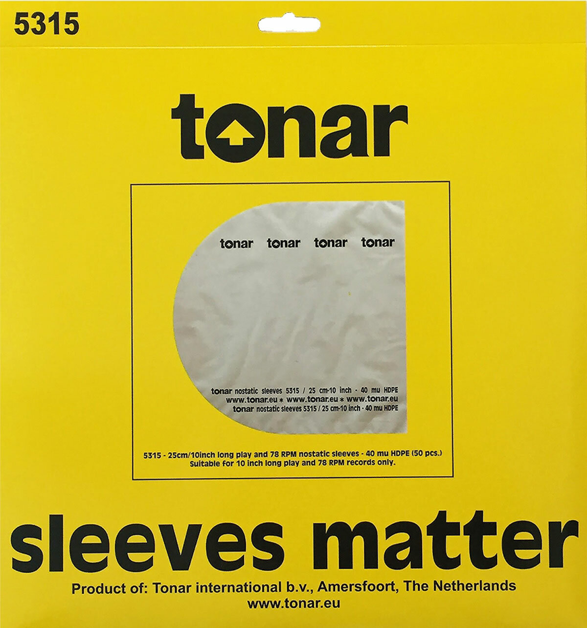 Внутренние конверты для LP Tonar 10" LP Nostatic Inner Sleeves (50 шт)