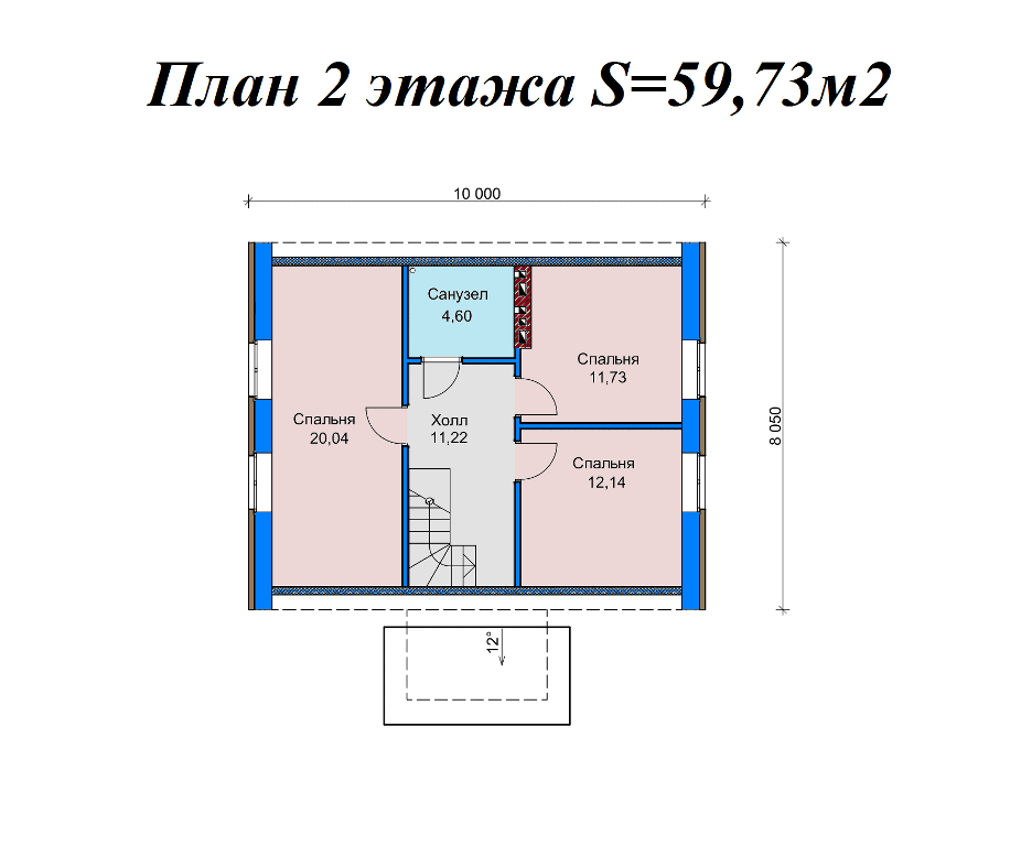 Проект жилого дома SD-proekt 15-0007 (126,92 м2, 10,0*8,05 м, керамический блок 380 мм, облицовочный кирпич) - фотография № 6