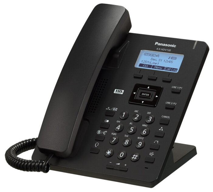 Телефон IP Panasonic KX-HDV130RUB SIP Цифр. IP-телефон, VoIP, Ethernet, UpTo 2 SIP/Ether. Line, Память 500, Звук HD