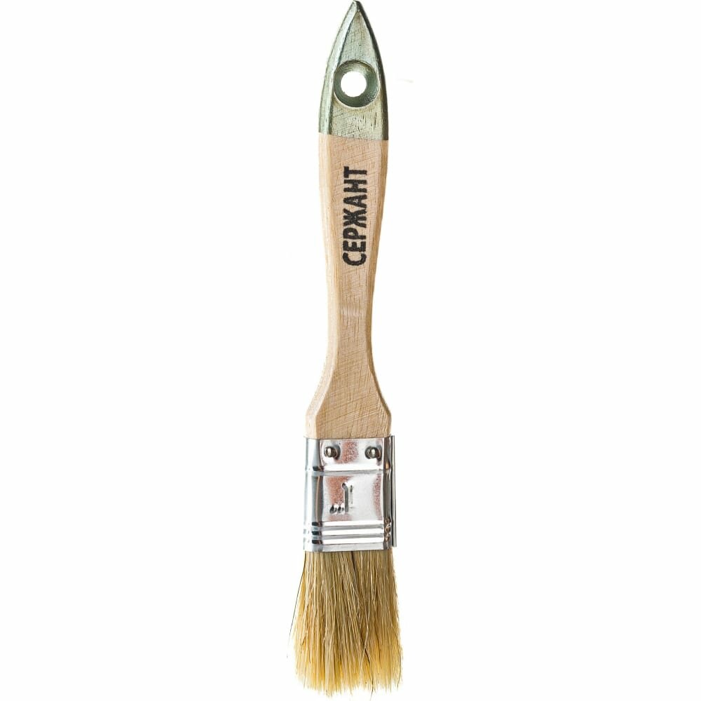 фото ZOLDER Кисть плоская 25 х 10 мм, натур.щетина, дерев.ручка Сержант Армейская / 126010а