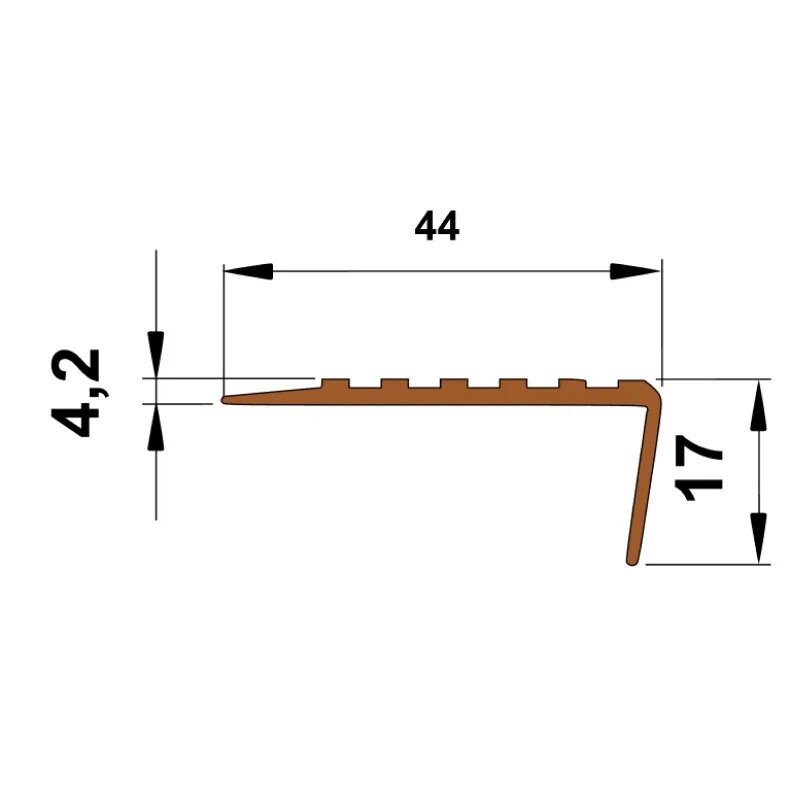 Противоскользящая накладка / уголок на ступени 44мм, белый, длина 12.5м. (без клея) - фотография № 2