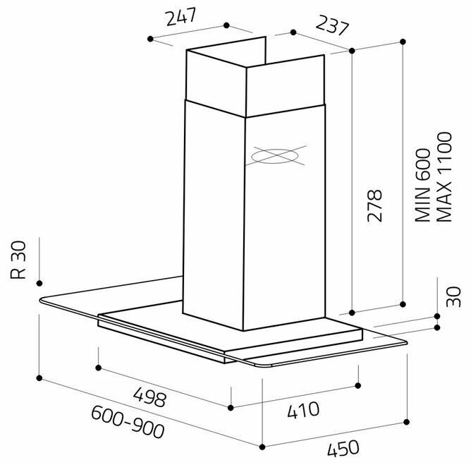 Каминная вытяжка Elica FLAT GLASS PLUS IX/A/60 - фотография № 2