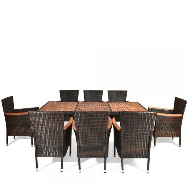 Комплект плетеной мебели AFM-480B 200x90 Brown (8+1) МРК