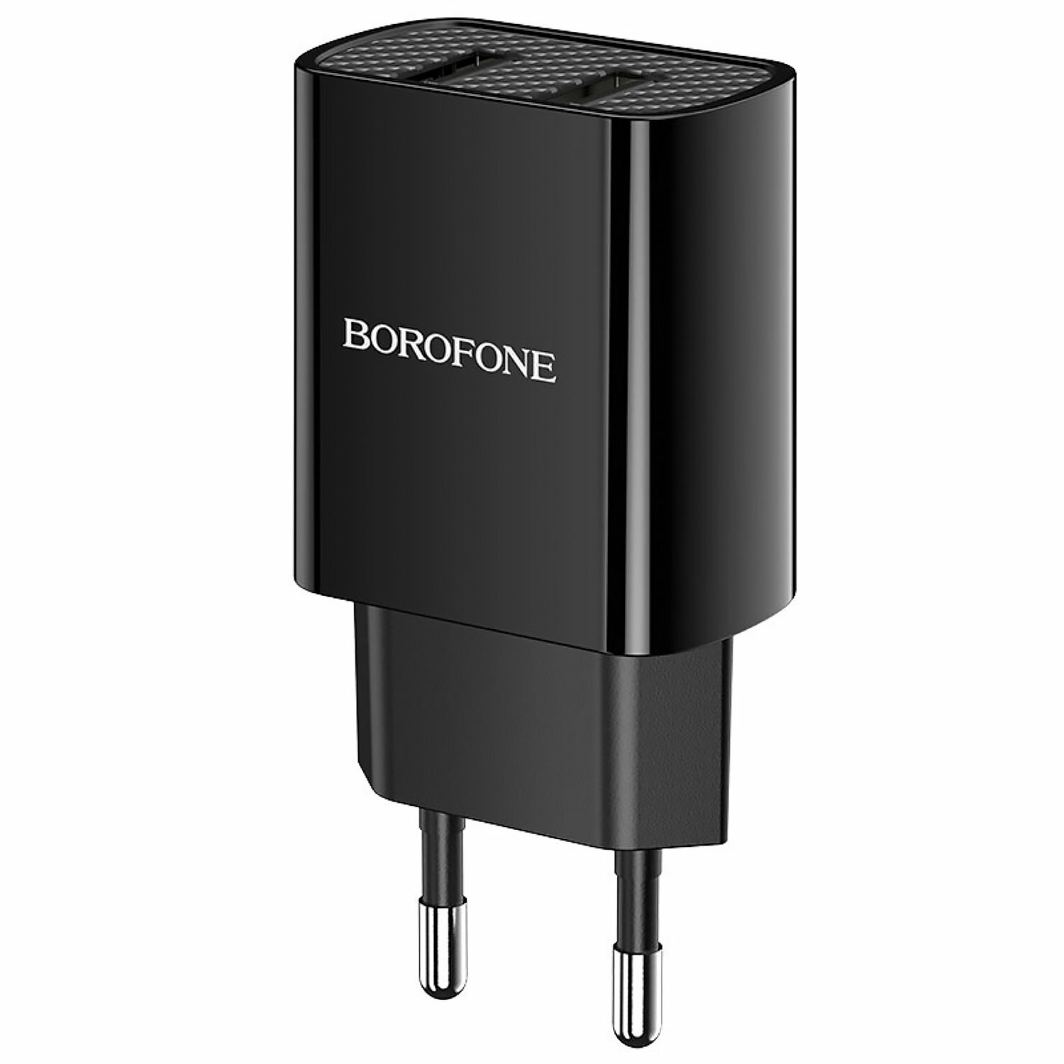 Сетевое зарядное устройство Borofone BA53A Powerway (2USB, 5V, 2.1A) + кабель Lightning (черное)