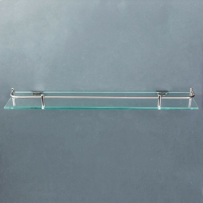 Полка для ванной комнаты, 39,5×11×3,7 см, металл, стекло - фотография № 3
