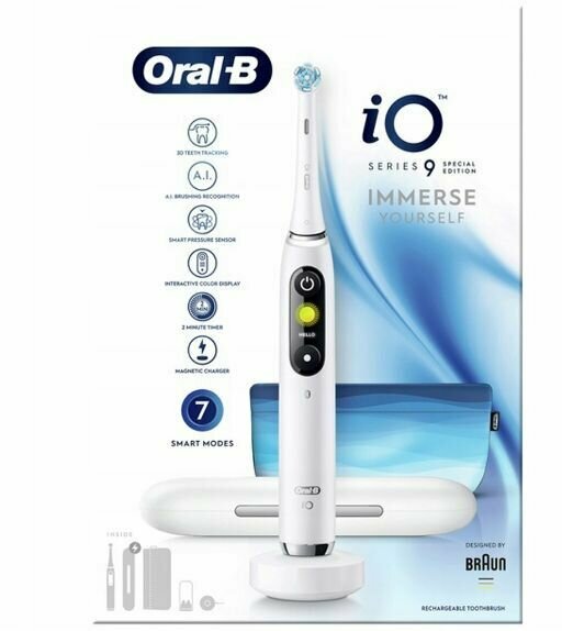 Электрическая зубная щетка Oral B iO Series 9 Special Edition White Alabaster, белый - фотография № 7