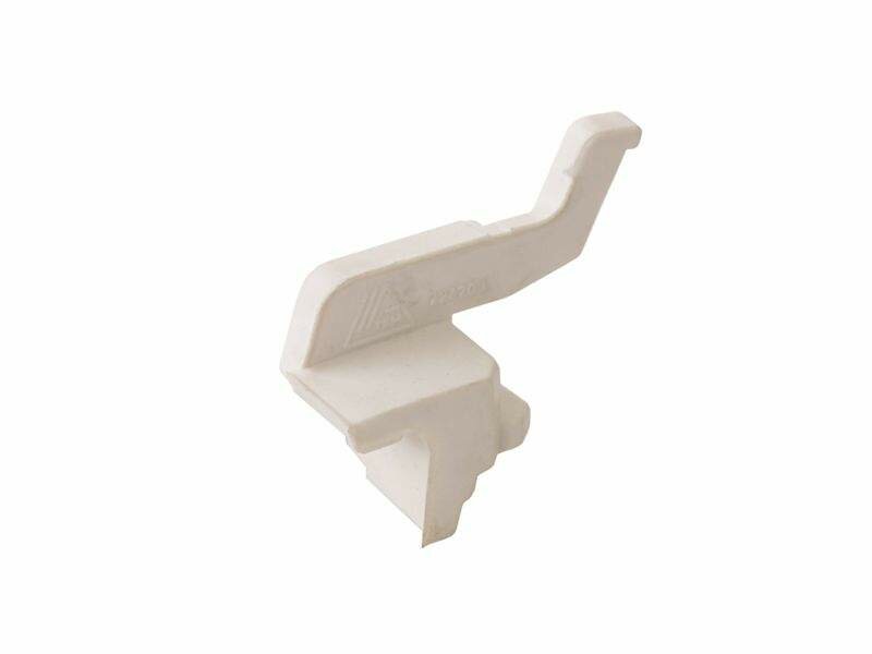 фото Накладка торцевая, для водоотводного профиля (D22/20F), левая, с прямым углом, пластик, белый, 2 шт