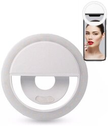 Кольцевая светодиодная селфи лампа с зеркалом для смартфона и планшета, круглый led светильник подсветка для телефона