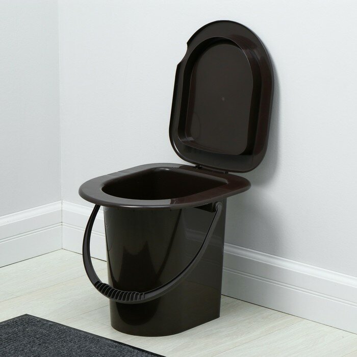 Ведро-туалет, h = 40 см, 13 л, со съёмной ручкой, коричневое - фотография № 1