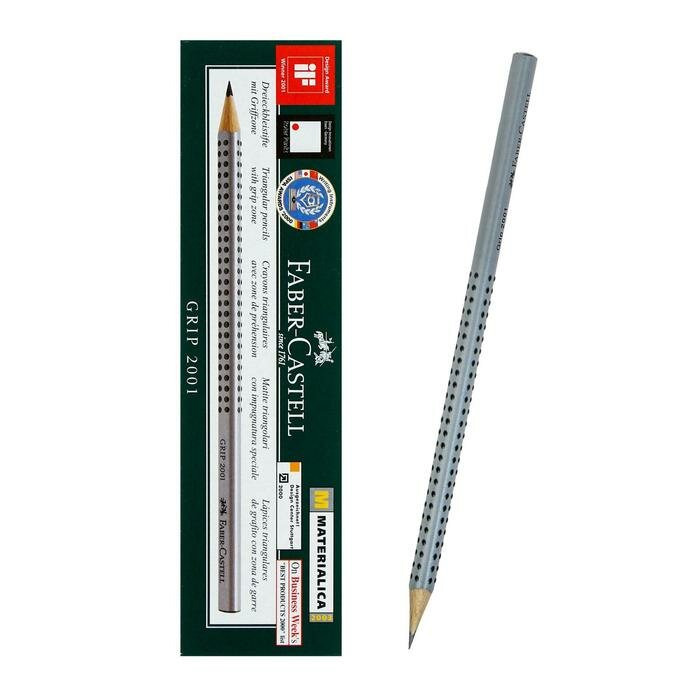 FABER-CASTELL Карандаш чёрнографитный Faber-Castell Grip 2001 B профессиональный, трёхгранный корпус, массажные шашечки