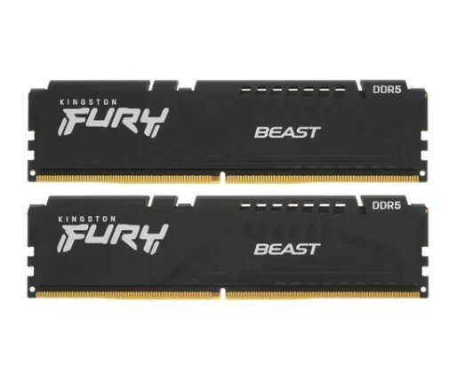 Оперативная память Dimm Kingston DDR5 (2x8Gb) 5200MHz pc-41600 Fury Beast Black (kf552c40bbk2-16) .