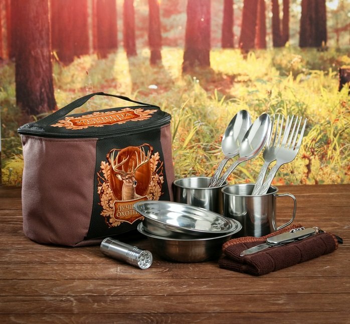 Набор посуды для пикника "Лучший охотник", 11 предметов Luxury Gift - фотография № 1