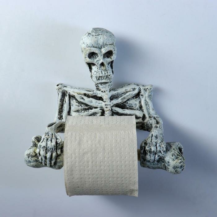 Хорошие сувениры Держатель для туалетной бумаги "Скелет" 18х22см - фотография № 5