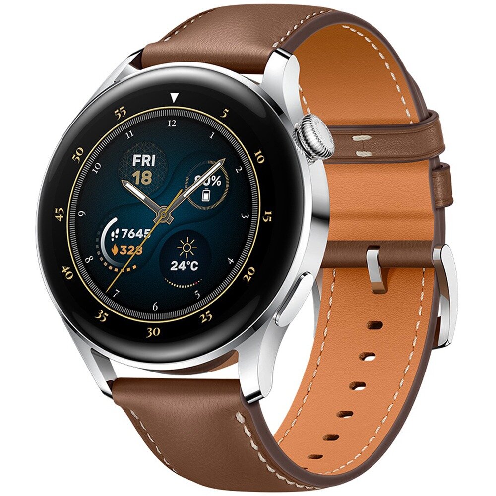 Huawei Watch 3 Classic LTE 46 мм коричневый кожаный ремешок