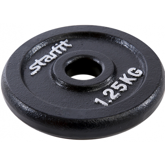 Диск STARFIT BB-204 1,25 кг, d=26 мм, черный, чугунный