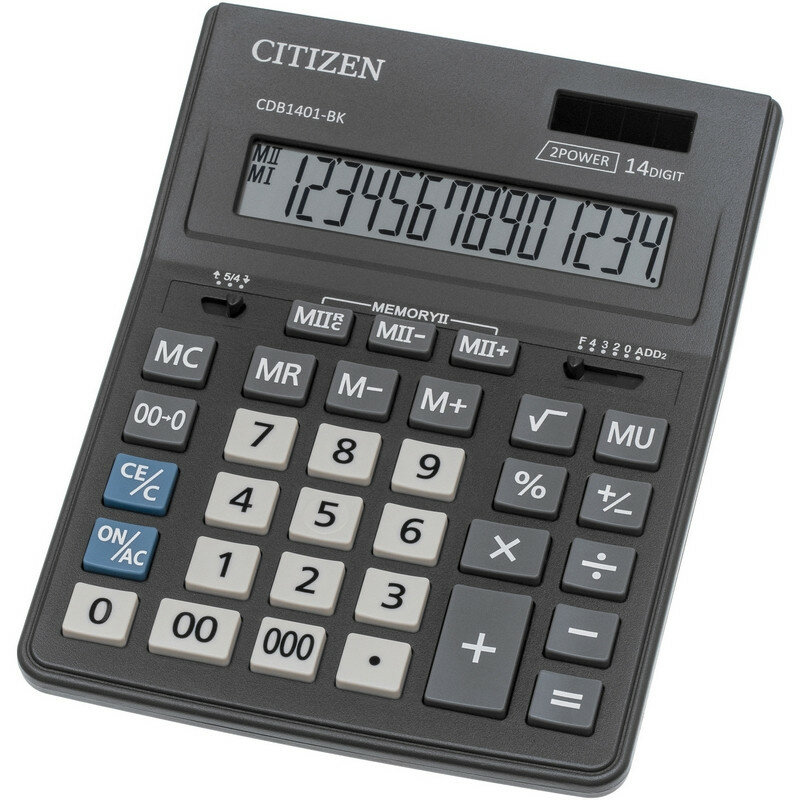 Калькулятор настольный полноразмерный CITIZEN BusinessL CDB1401-BK14р.чер 480260 D-314