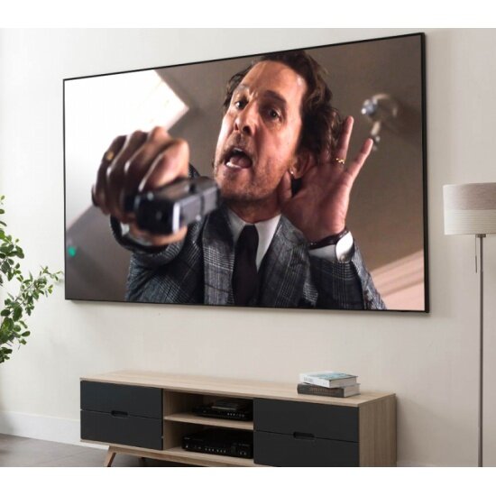 Экран SAKURA PRINTING Cinema S'OK SCPSFR-200x113 90' 16:9 настенный, постоянного натяжения, White PVC, черный корпус