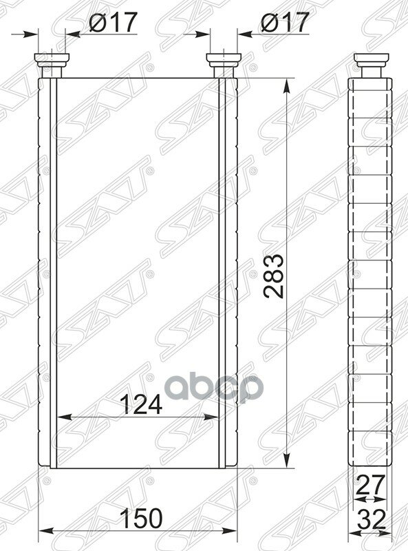 Радиатор Отопителя Салона Toyota Land Cruiser Prado 120/Surf 215 02-09/Fj Cruiser 10- Sat арт. ST-TY91-395-0