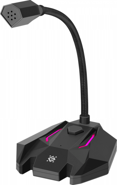 Игровой стрим микрофон Defender TONE GMC 100 (64610) USB, LED, провод 1.5 м