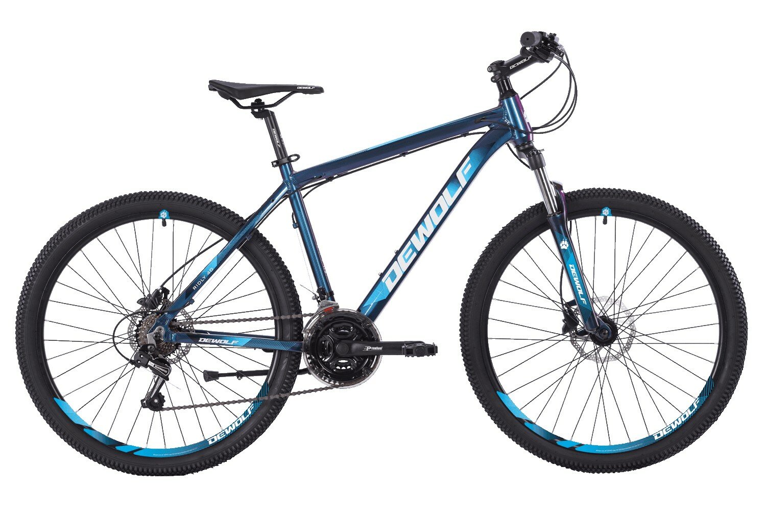Горный велосипед Dewolf Ridly 40, год 2021, ростовка 16, цвет Синий-Белый