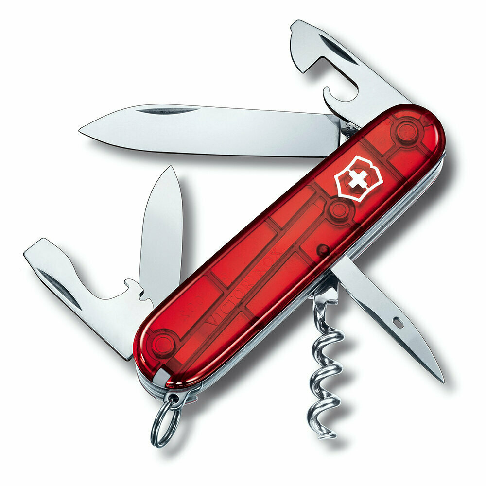 Нож перочинный Victorinox Spartan (1.3603.T) 91мм 13 функций красный прозрачный