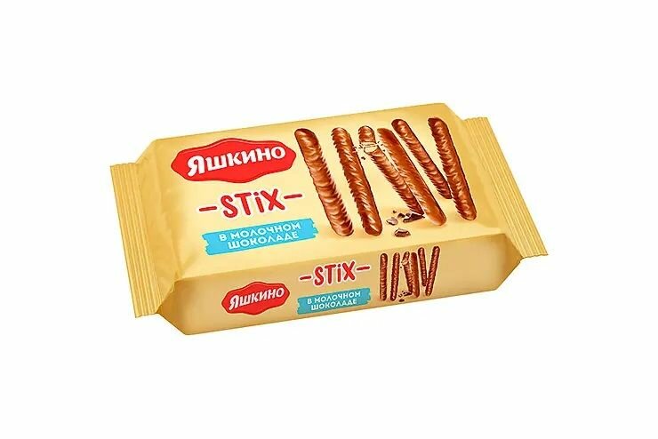 Яшкино, печенье Stix в молочном шоколаде,5 шт по 130 г