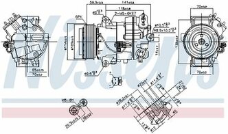 Компрессор кондиционера Opel Astra J/Astra J GTC/Astra J Sports Tourer 09>17 NISSENS 890263