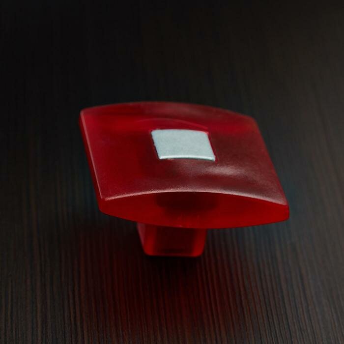 Ручка кнопка PLASTIC 003, пластиковая, красная - фотография № 4