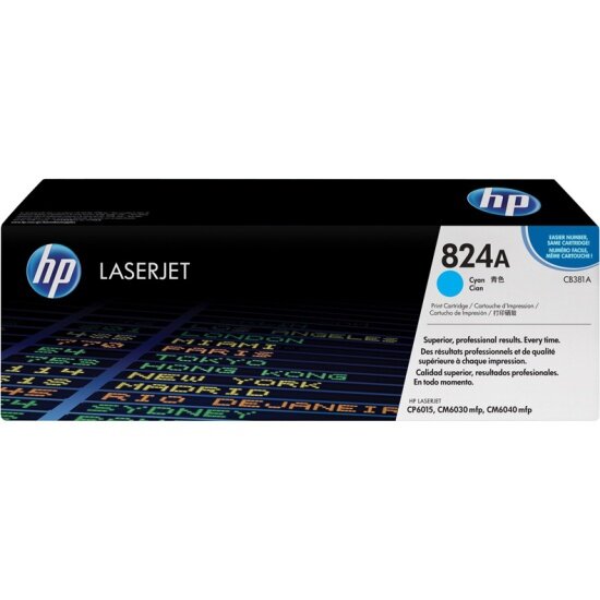 Картридж HP 824A для Color LaserJet CP6015/CM6030/CM6040 (21 000 стр) Голубой