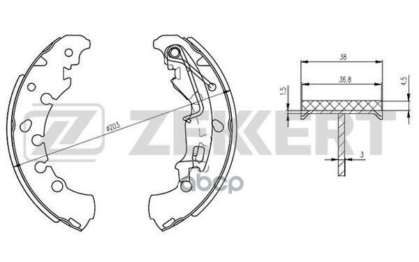 Колодки Торм. Бараб. Задн. Fiat Fiorino (225_) 07- Punto (199_) 12- Opel Adam 12- Corsa D 06- Pe Zekkert арт. bk-4302