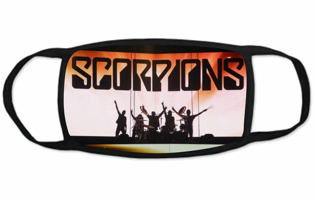 Маска защитная тканевая на лицо Scorpions Скорпионз №8 Детская - 18 на 10 см