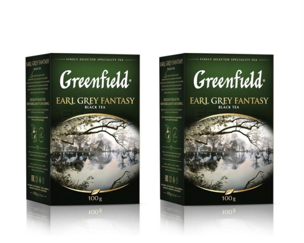 Чай черный листовой бергамот Greenfield Earl Grey Fantasy, 100 г (комплект 2 шт.) 6004261