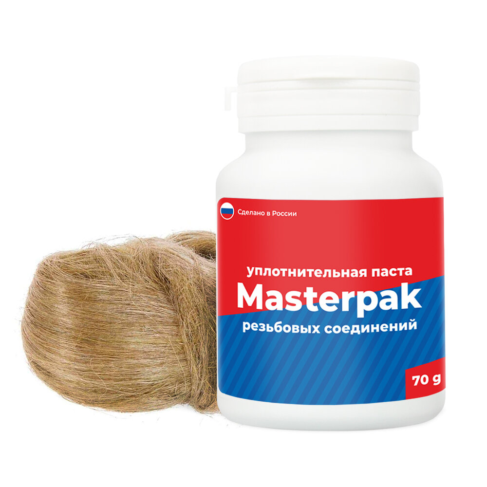 Комплект для герметизации Masterpak, паста уплотнительная 70 г + лен