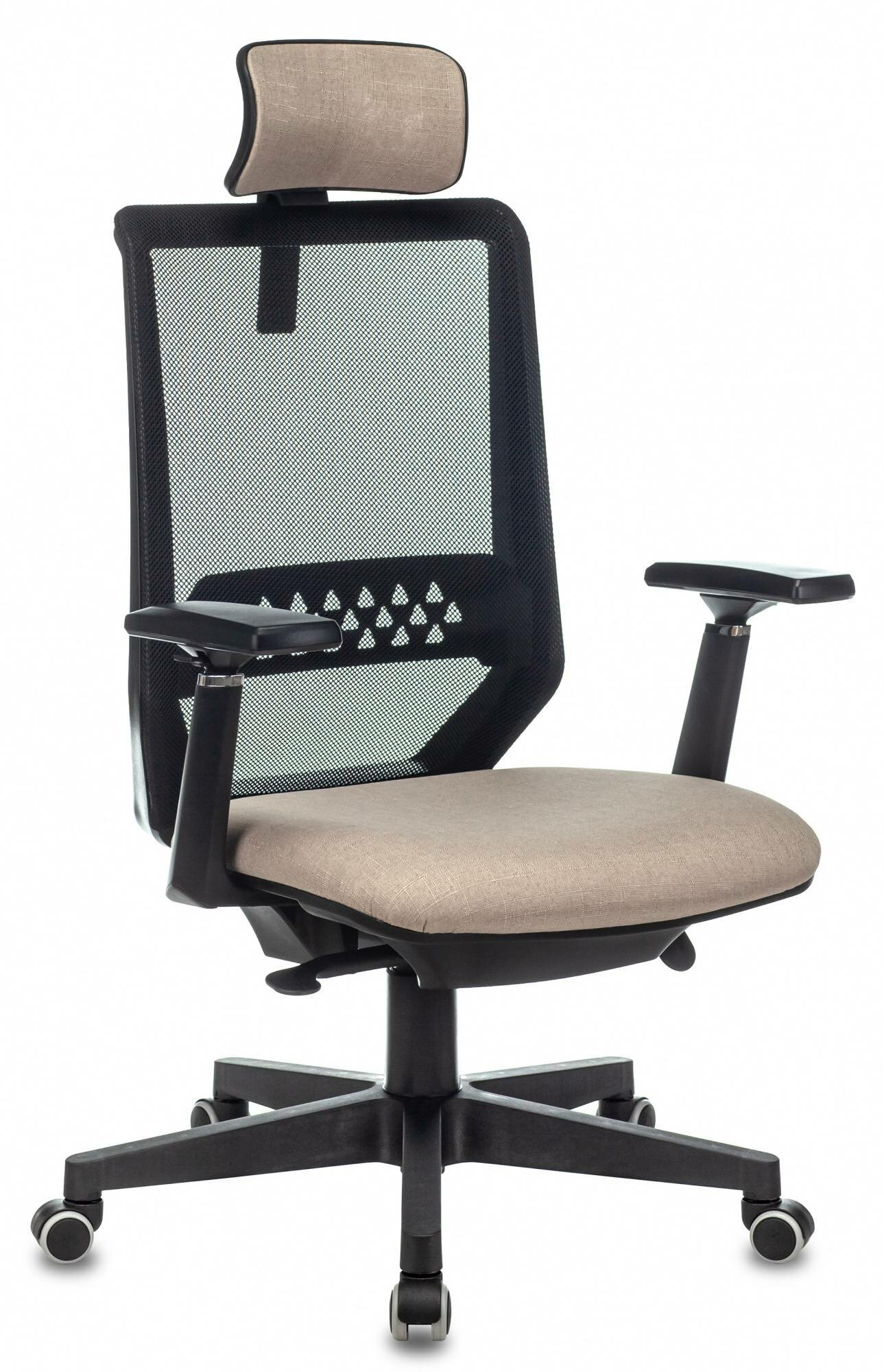 Кресло руководителя Бюрократ EXPERT, обивка: сетка/ткань, цвет: черный/бежевый 38-402