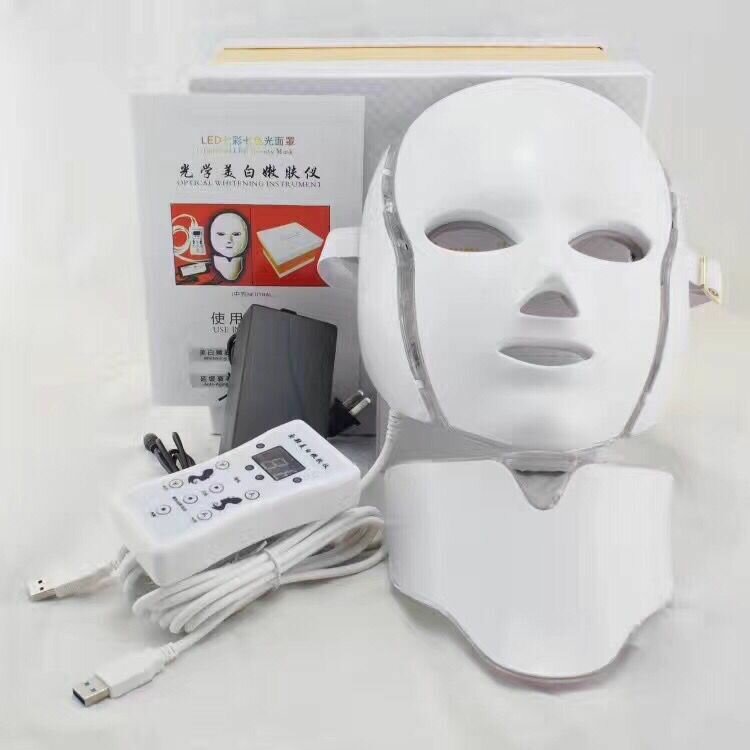 Beauty Star Светодиодная LED маска с функцией микротоков и накладкой для шеи - фотография № 1