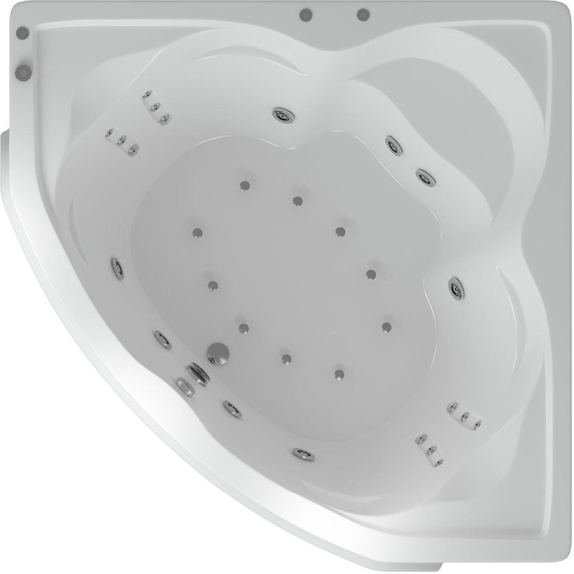 Акриловая ванна Aquatek Сириус 164х164 с гидромассажем Standard (пневмоуправление) SIR164-0000006
