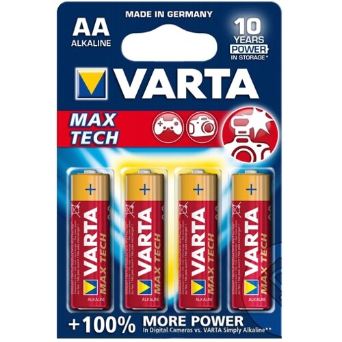 Батарейка AA щелочная Varta LR6-4BL Longlife Max Power (Max Tech 4706) в блистере 4шт.