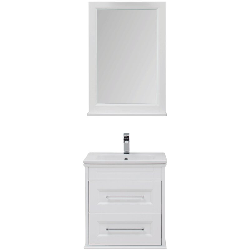 фото Набор мебели Aquanet Бостон 60 М (лит. мрамор) 259386 Белый