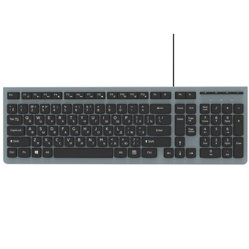Клавиатура Ritmix RKB-400 мультимедиа, Slim .серая