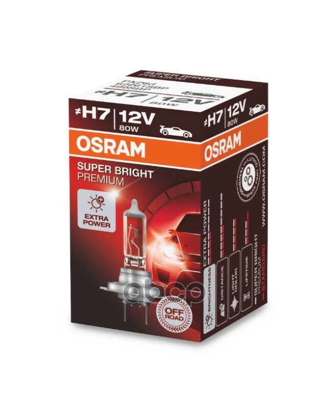 62261sbp_ Off-Road Super Bright Premium! 1. (H7) 12v 80w Px26d   Osram . 62261SBP