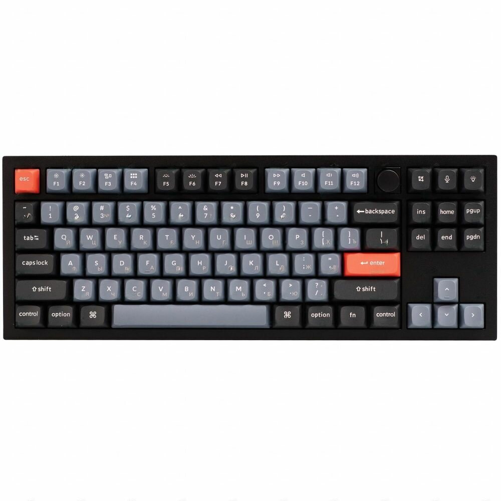 Клавиатура проводная, Q3-O1,RGB подсветка,красный свитч,87 кнопок, цвет синий Keychron - фото №2
