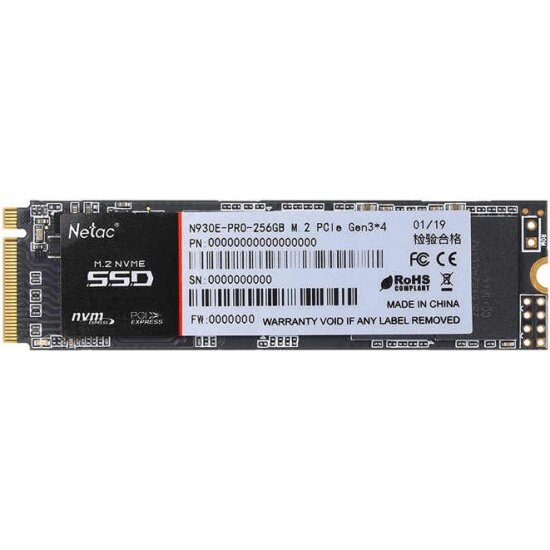 SSD диск NETAC M.2 (2280) N930E 256Gb PCIe NVMe 3.0 x4 TLC NT01N930E-256G-E4X