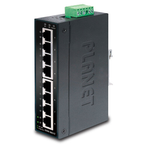 Промышленный 8-портовый 10 / 100TX Fast Ethernet Коммутатор Planet ISW-801T