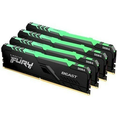 Оперативная память 32Gb DDR4 2666MHz Kingston Fury Beast RGB (4x8Gb KIT) (KF426C16BBAK4/32)