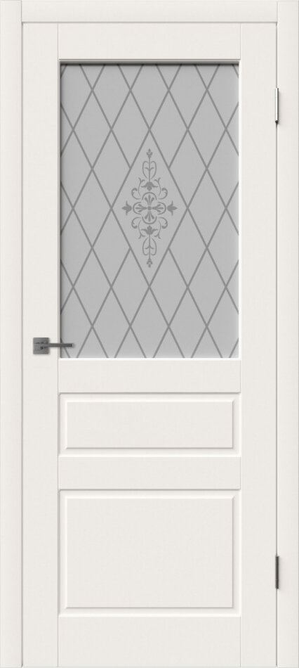 Владимирская фабрика дверей Межкомнатная дверь ВФД Честер со стеклом эмаль слоновая кость