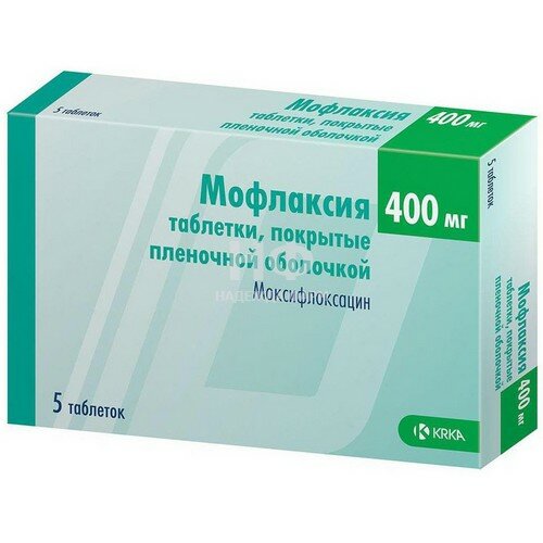 Антибактериальные крка Мофлаксия таб п/пл/о 400 мг №7