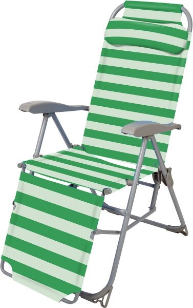 Кресло-шезлонг складное "Ника" с подножкой К3 зеленый