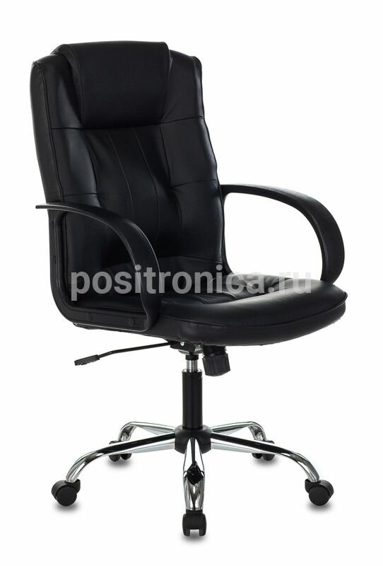 Кресло руководителя Бюрократ T-800N, обивка: кожа, цвет: черный