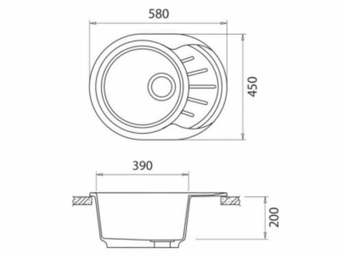 Кухонная мойка GranFest Rondo GF-R580L белый (331)