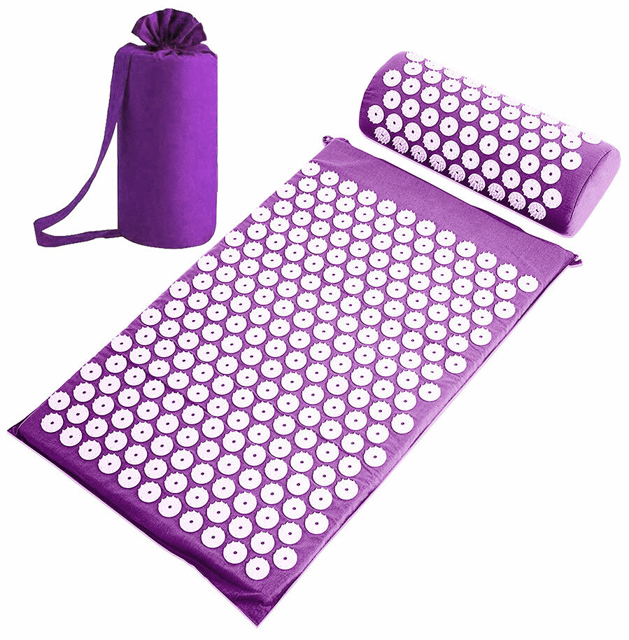 Набор: коврик и валик для акупунктуры CleverCare цвет фиолетовый PC-03P